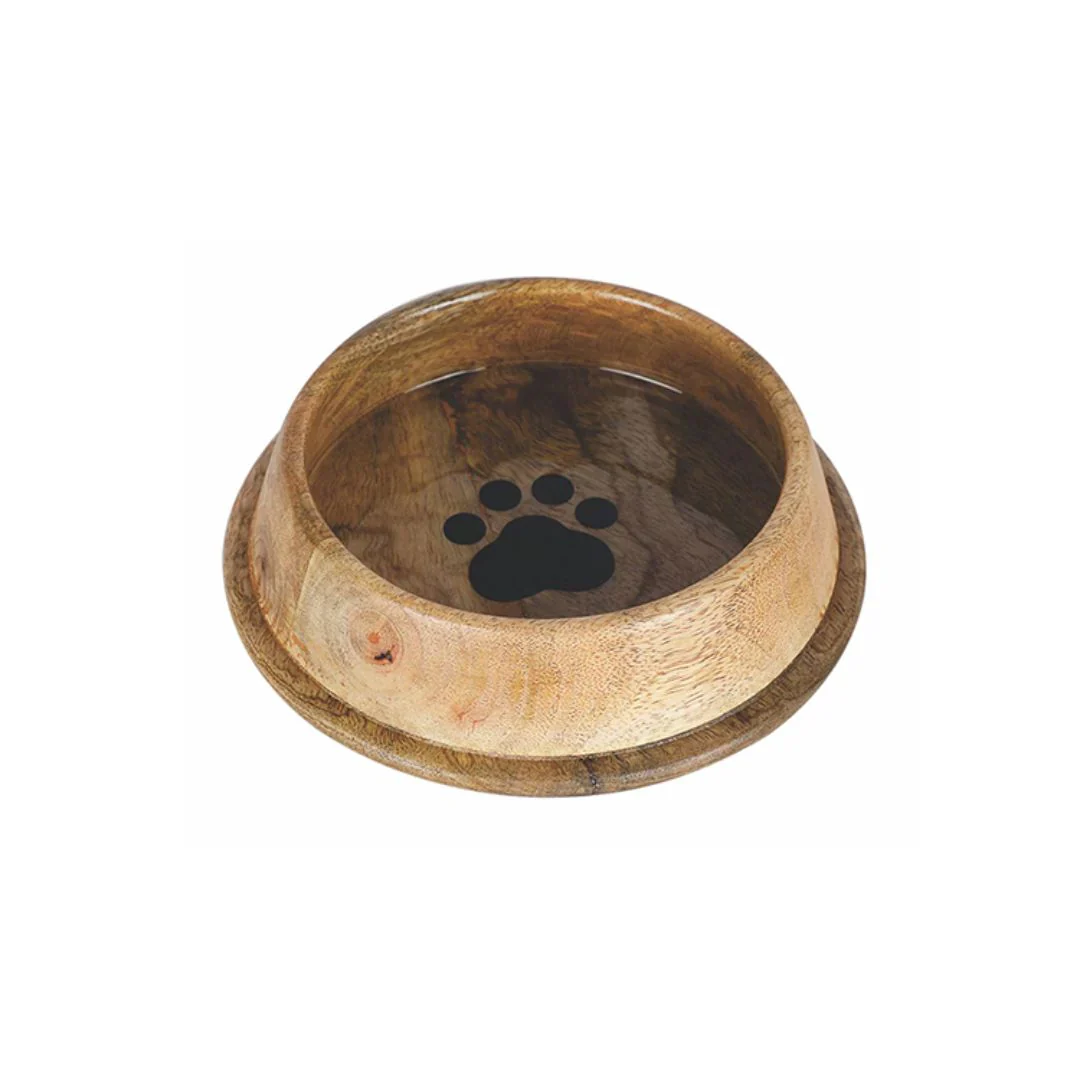 Advanced Pet Product Non-Skid Wooden Paw Print Bowl - Image 3