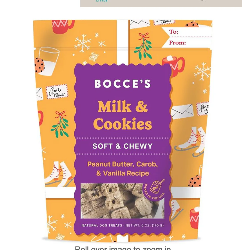 Bocce Milk & Cookies Dog Treats 6 oz.
