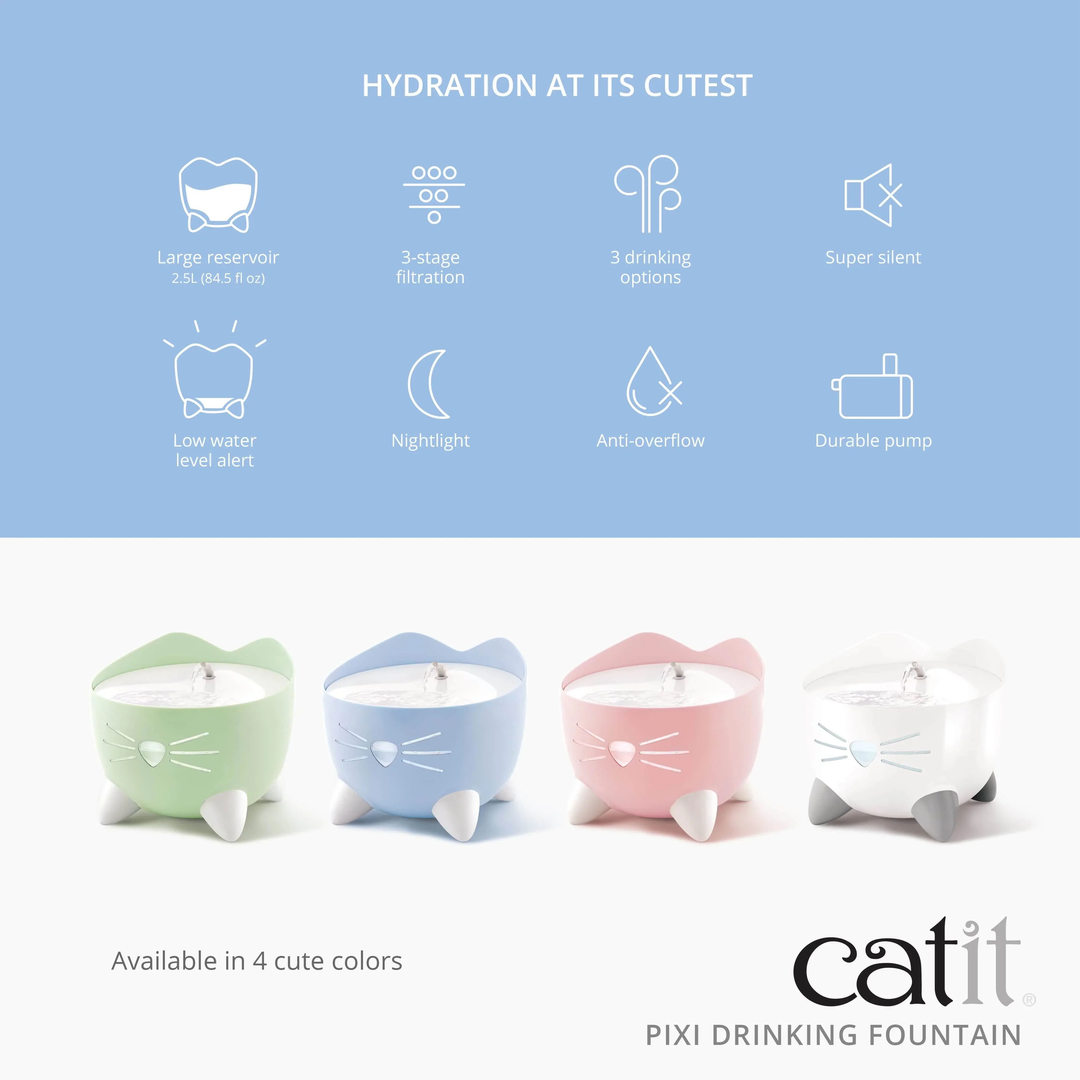 Catit Pixi Fountain Stainless Steel - Image 2
