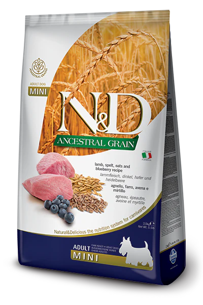 Farmina N&D Ancestral Grain Lamb & Blueberry Mini Breed - Image 4