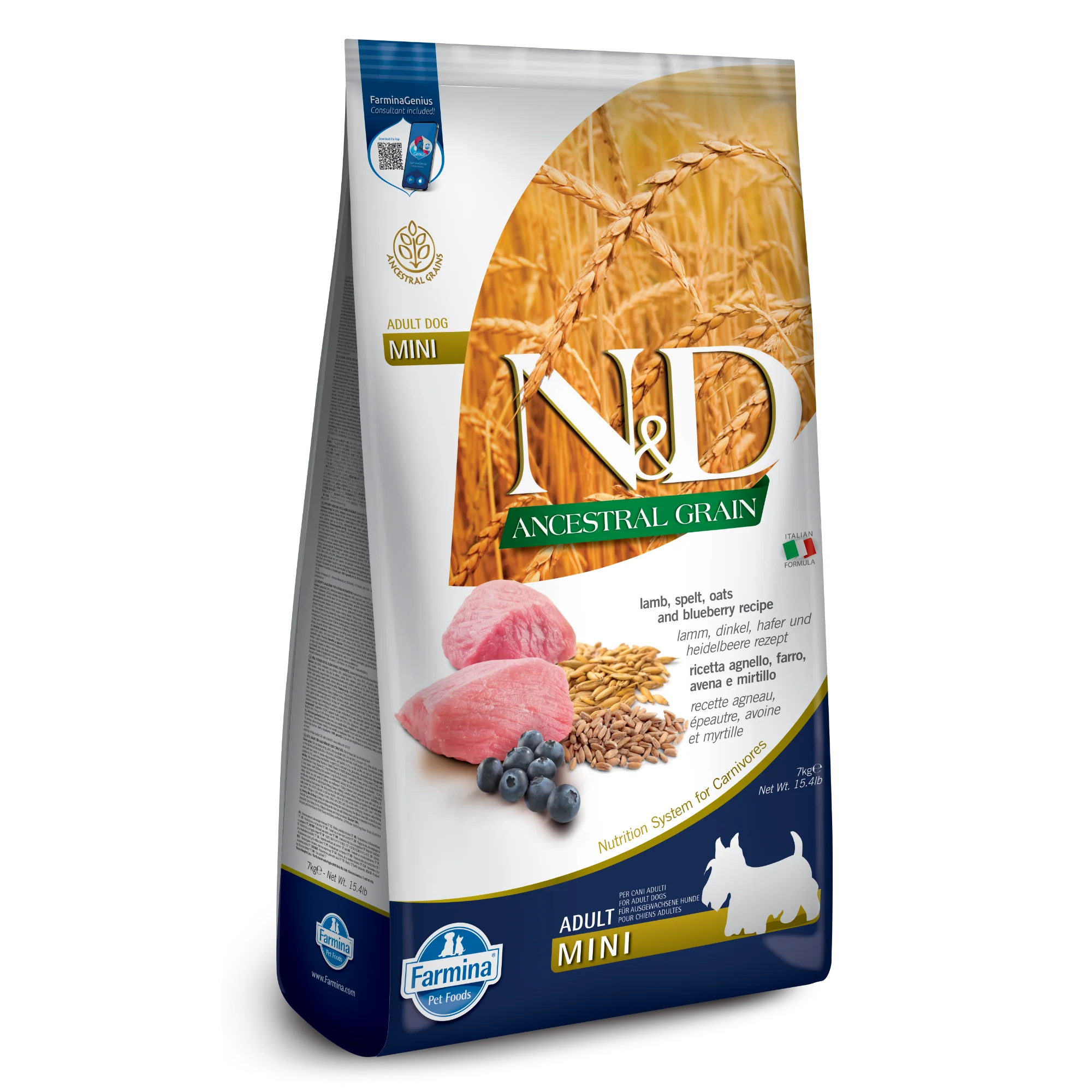 Farmina N&D Ancestral Grain Lamb & Blueberry Mini Breed - Image 6