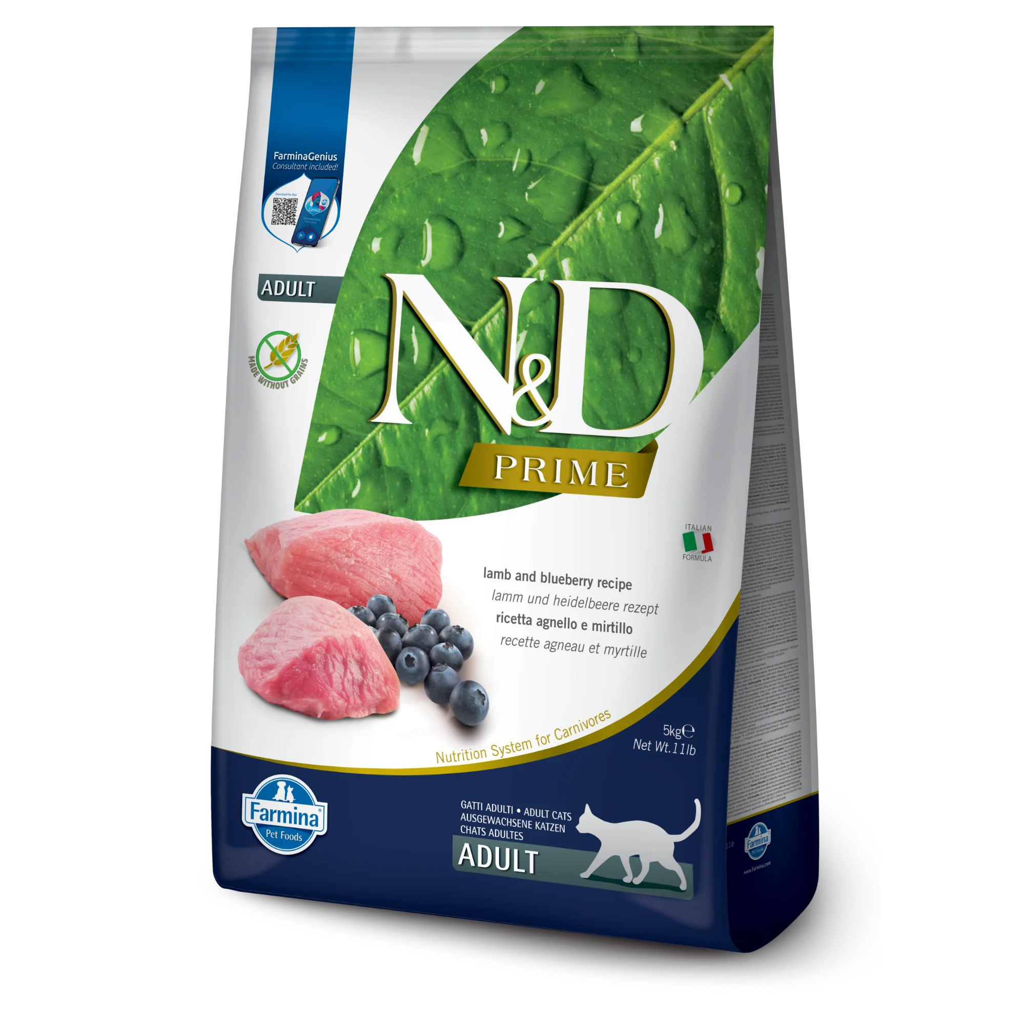 Farmina Cat N&D Prime Lamb & Blueberry 11 Lb. - Image 2