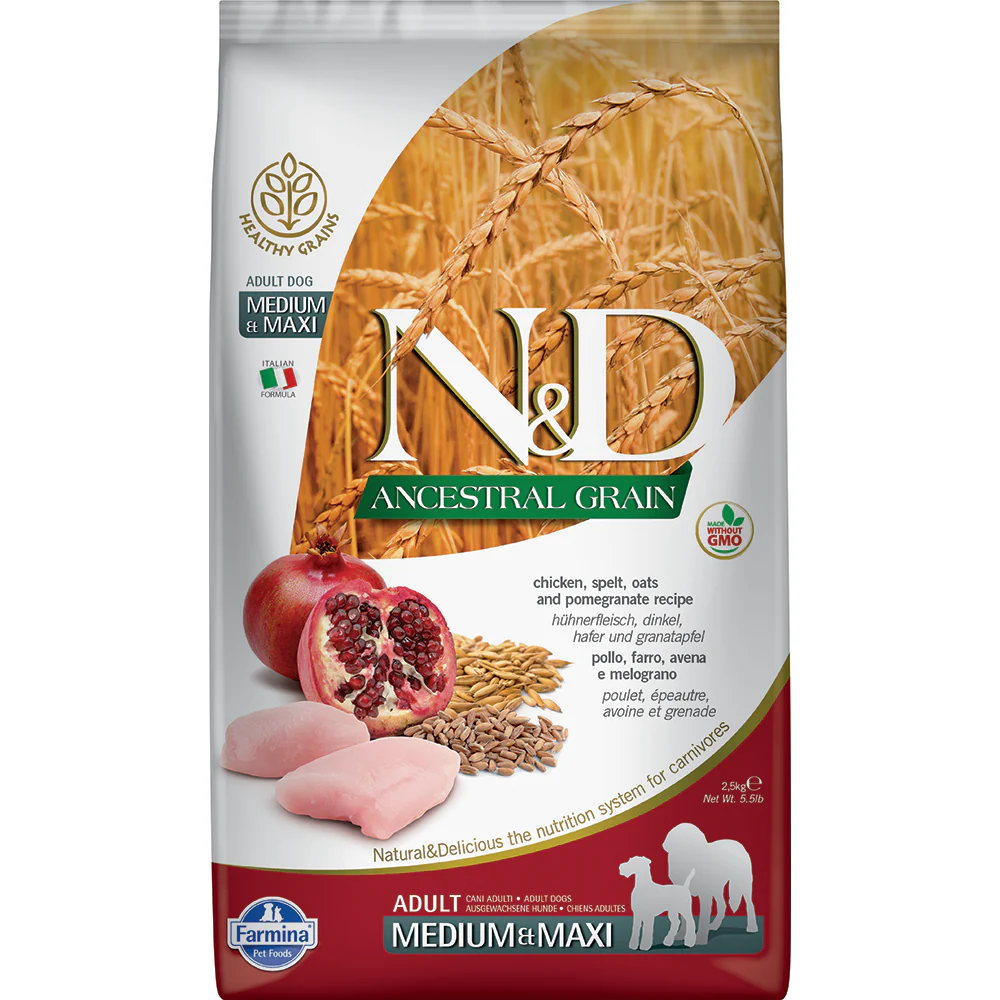 Farmina N&D Ancestral Grain Chicken & Pomegranate Medium & Maxi Breed - Image 3