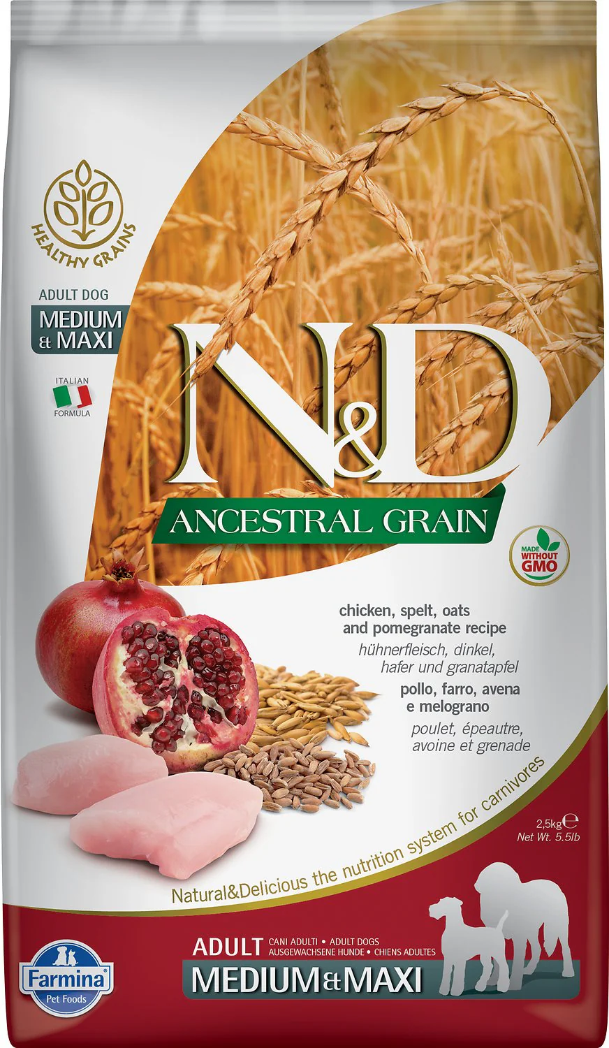 Farmina N&D Ancestral Grain Chicken & Pomegranate Medium & Maxi Breed - Image 4