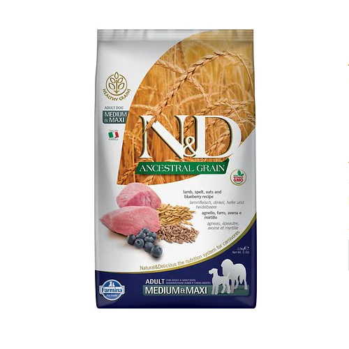 Farmina N&D Ancestral Grain Lamb & Blueberry Medium & Maxi Breed - Image 4