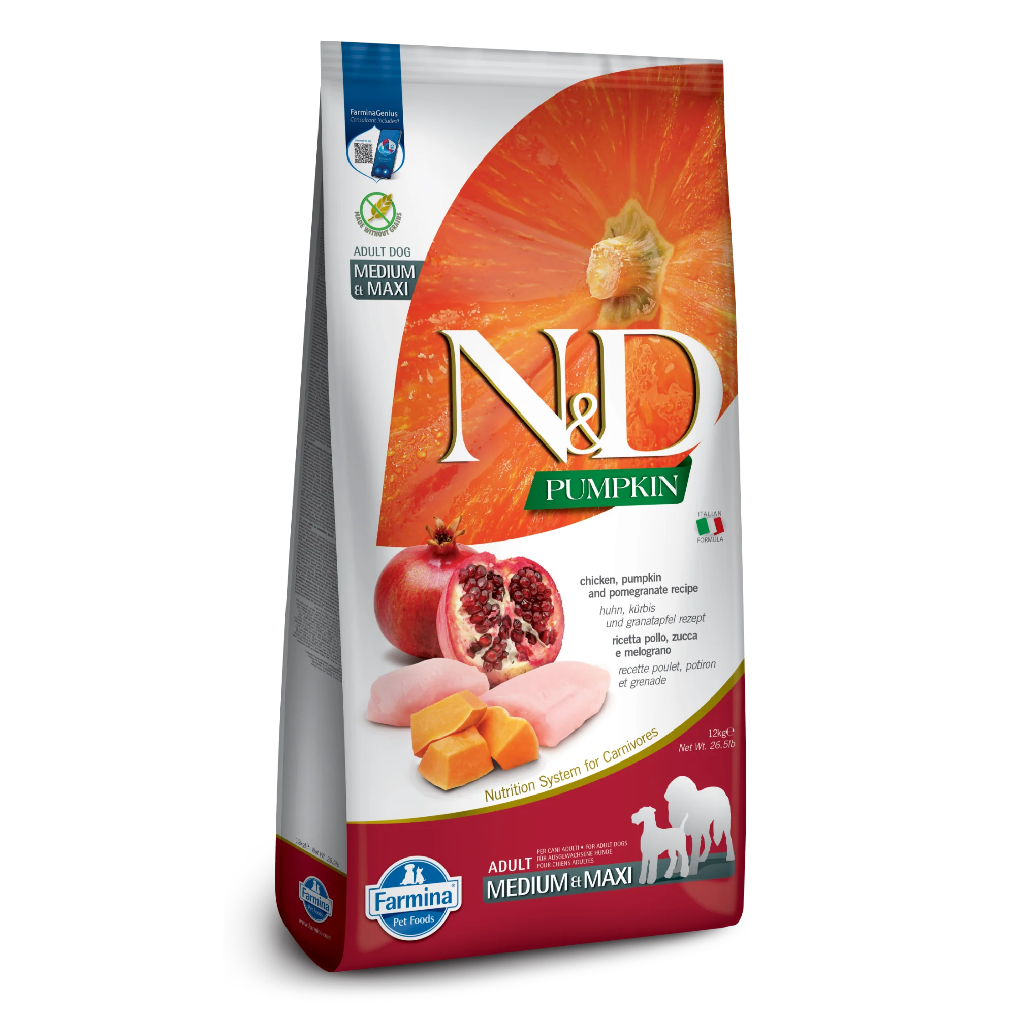 Farmina N&D Pumpkin Chicken & Pomegranate Medium & Maxi Breed - Image 7