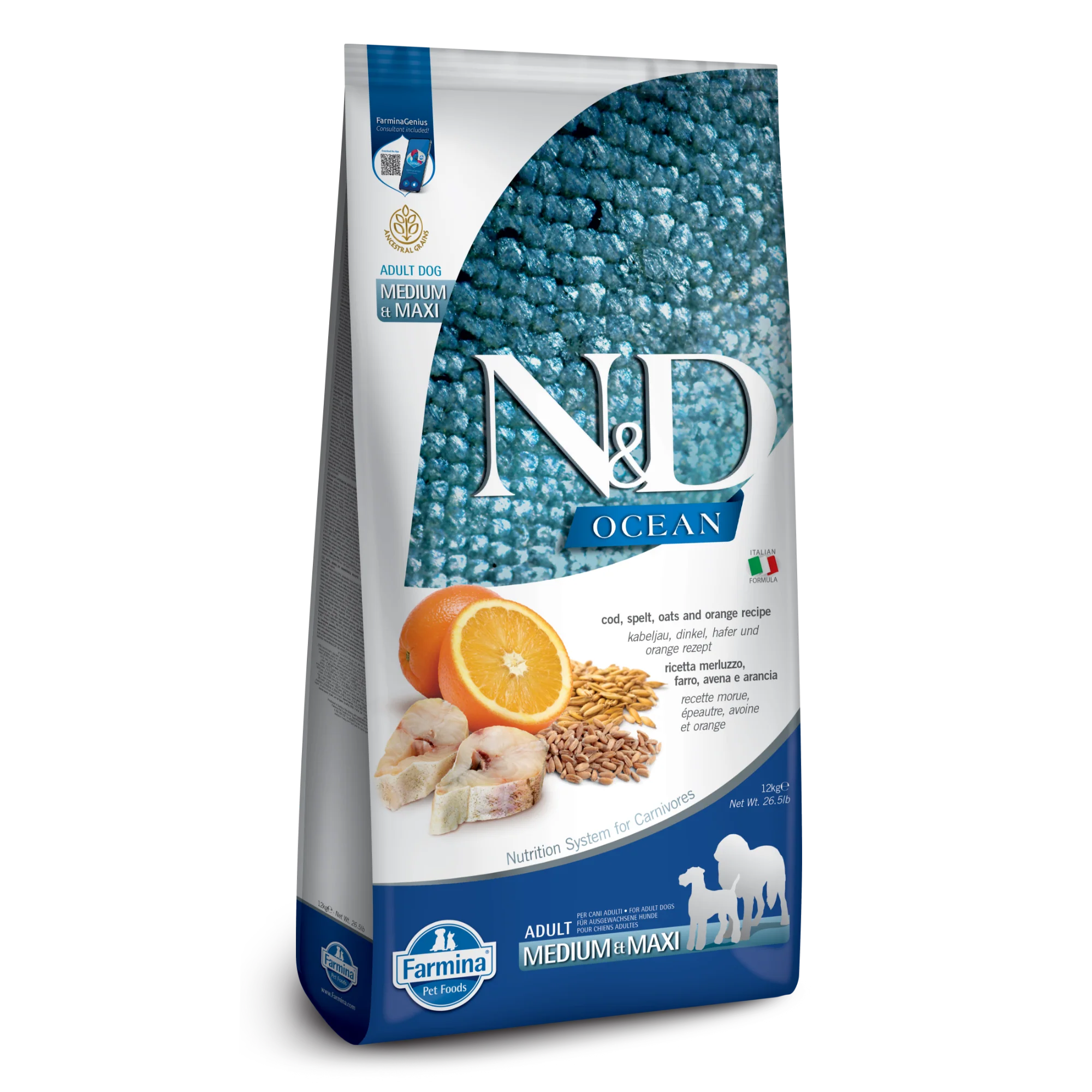 Farmina N&D Ocean Cod, Spelt, Oats, & Orange - Image 3