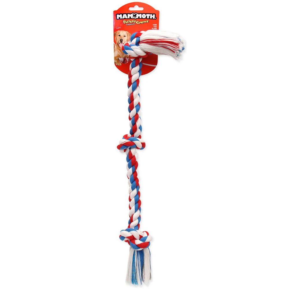 Flossy Chew 3-Knot Multicolor Rope Toy - Image 4