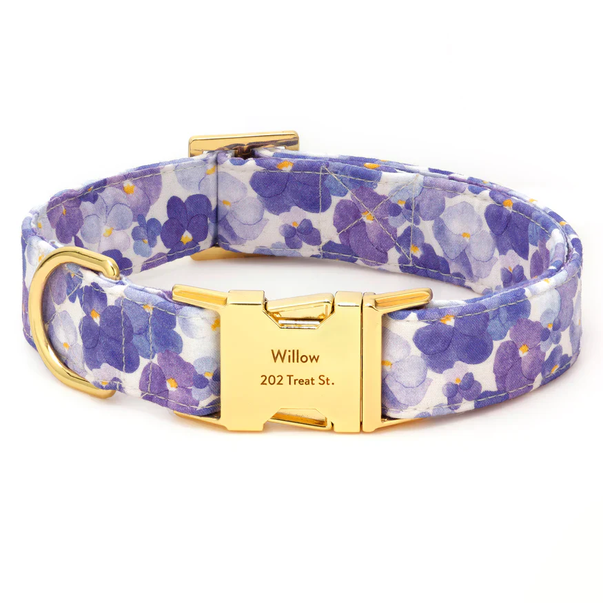 Foggy Dog Pressed Pansies Dog Collar - Image 2