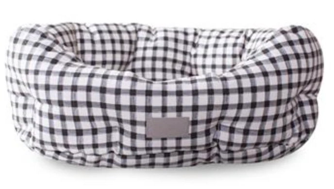 Fringe Painted Gingham Round Cuddler Pet Bed - Image 2