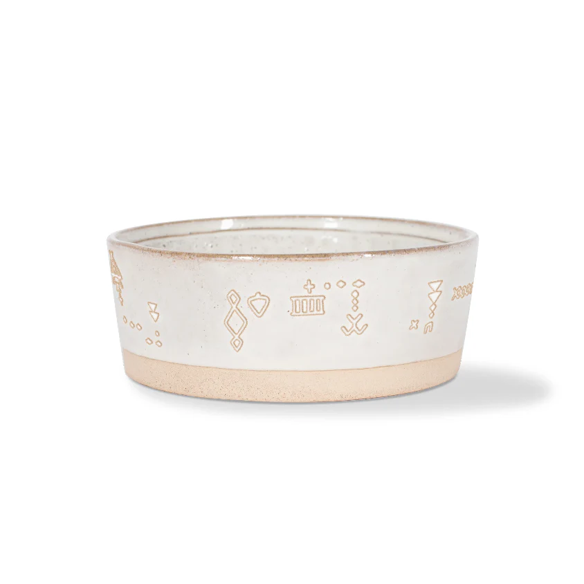 Fringe Tribal Marks White Stoneware Bowl - Image 3