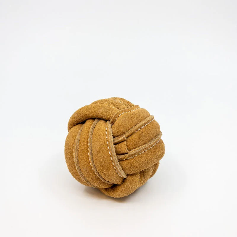 Huggle Hounds Natural Leather Knotted Ball - Image 3