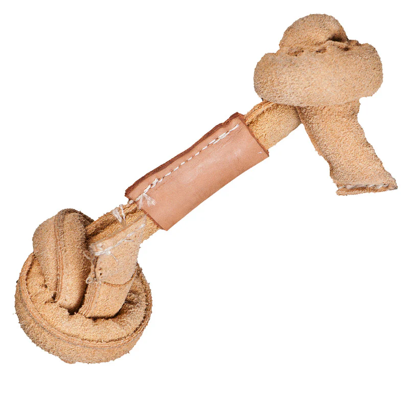 Huggle Hounds Natural Leather Knotted Bone - Image 2