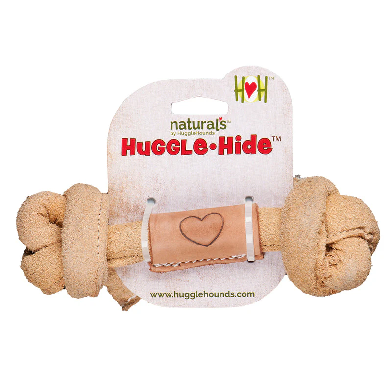 Huggle Hounds Natural Leather Knotted Bone - Image 3
