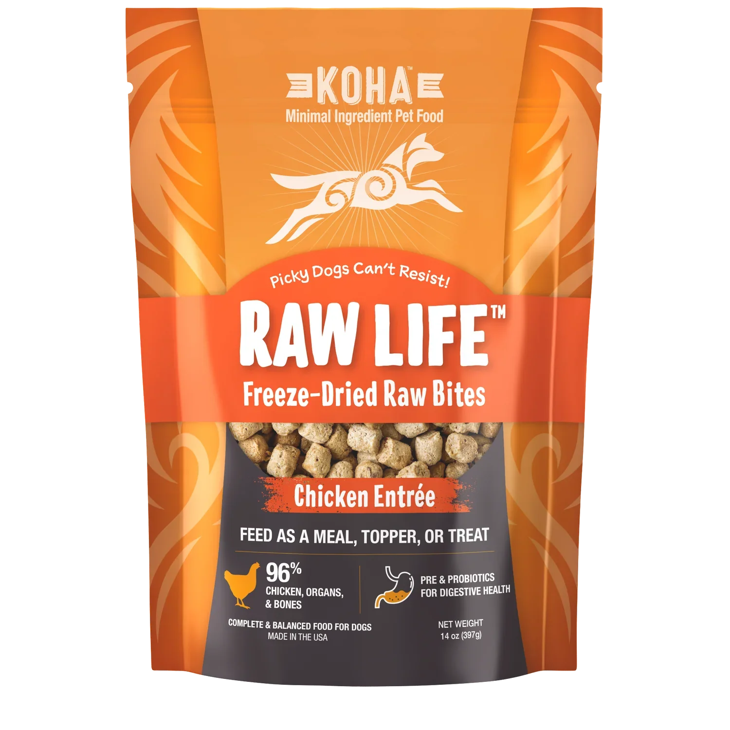 Koha Raw Life Freeze Dried Raw Bites Chicken 14 oz
