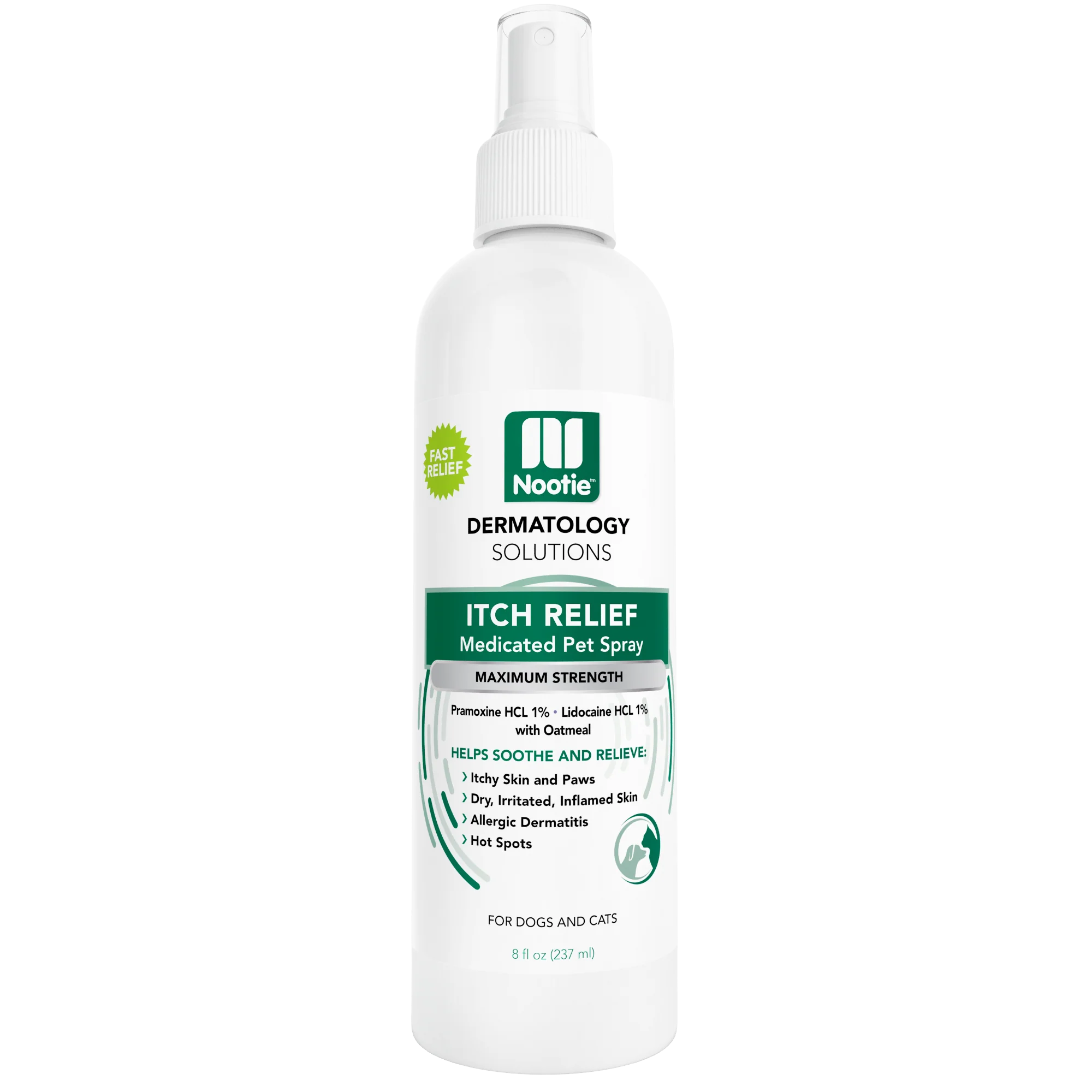Nooties Dermatology Itch Relief Medicated Pet Spray 8 oz.