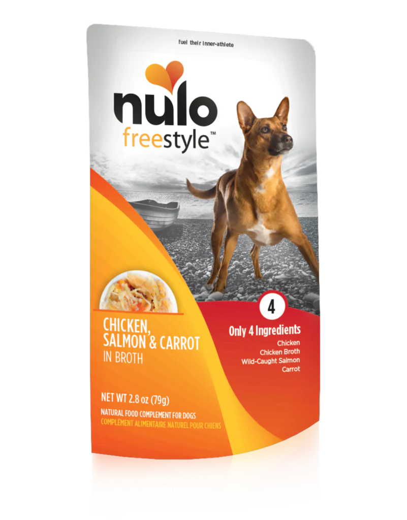 Nulo Chicken, Salmon & Carrot Dog Pouch in Broth - Image 2