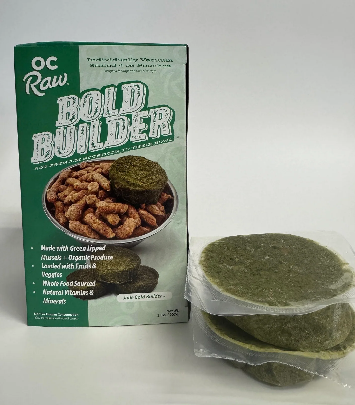 OC Raw Bold Builder Jade Green Lipped Mussels With Organic Vegetables 2 lb