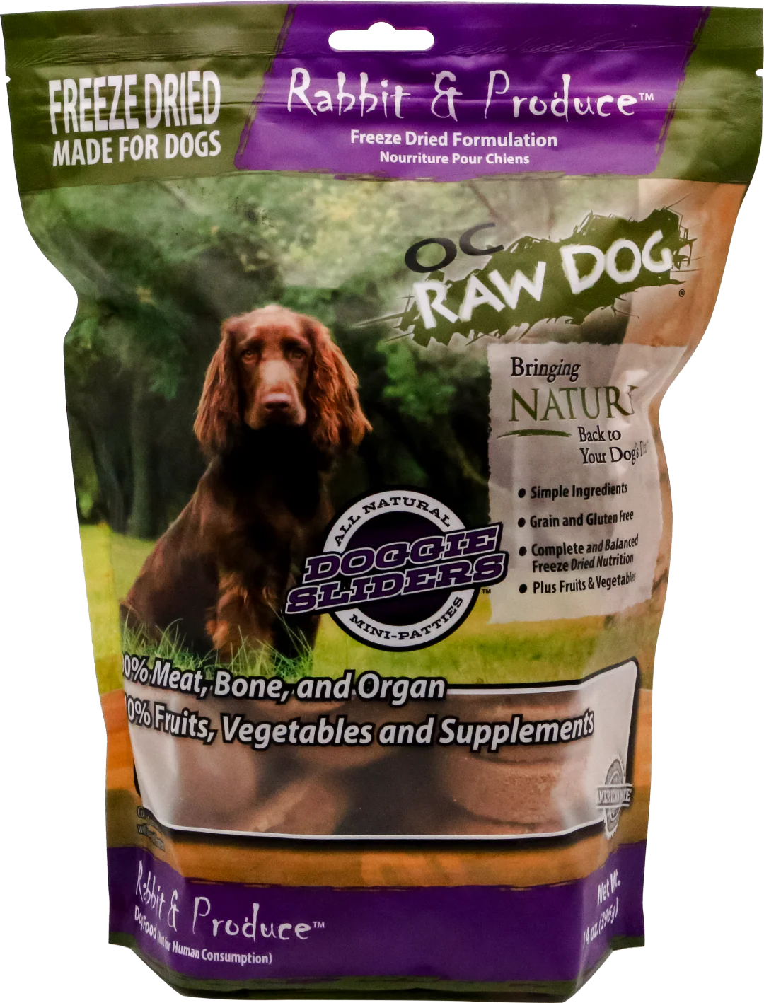 OC Raw Freeze-Dried Rabbit & Produce Sliders 14 oz - Image 2