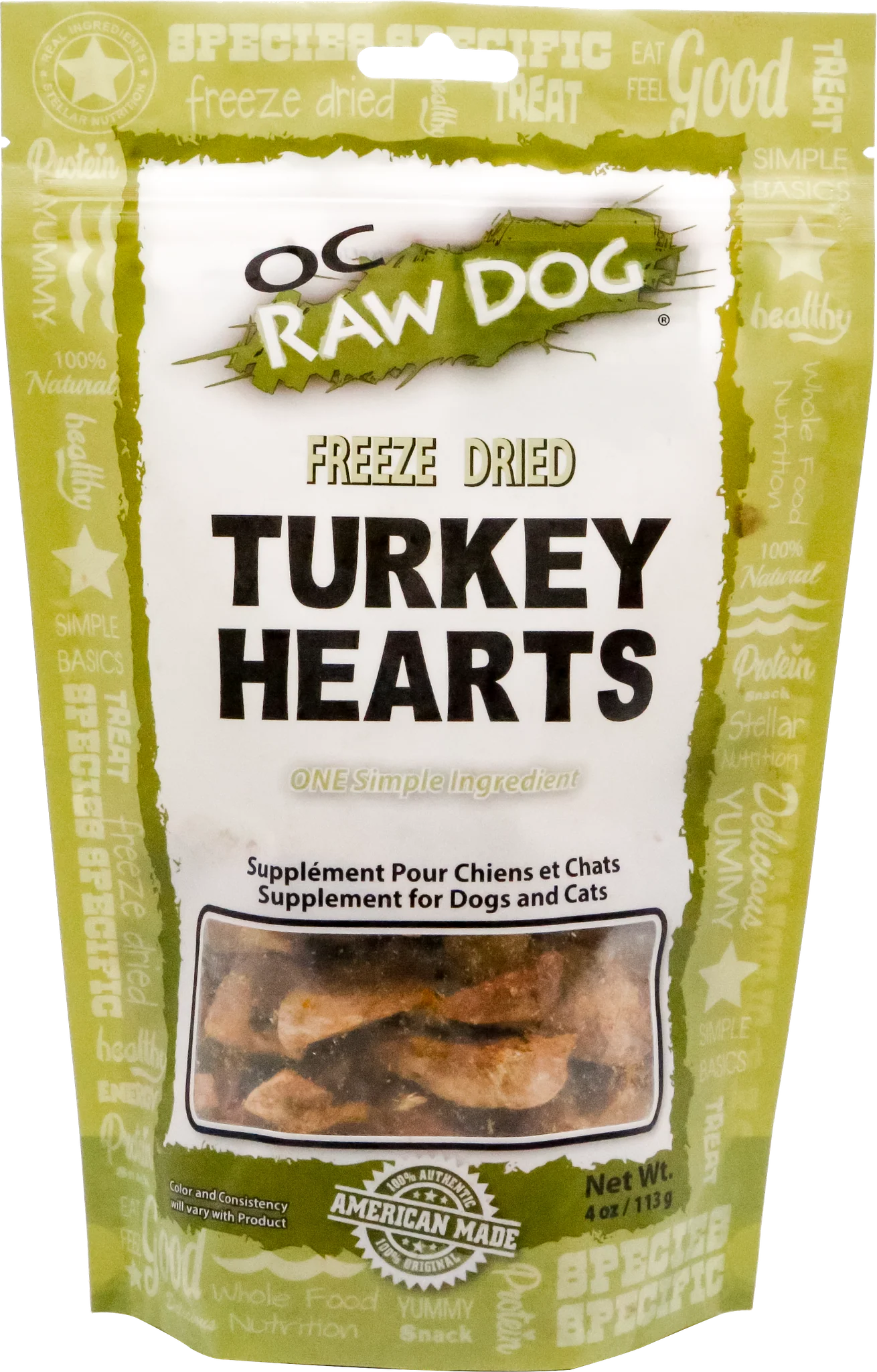 OC Raw Freeze Dried Turkey Hearts 4 oz. - Image 2