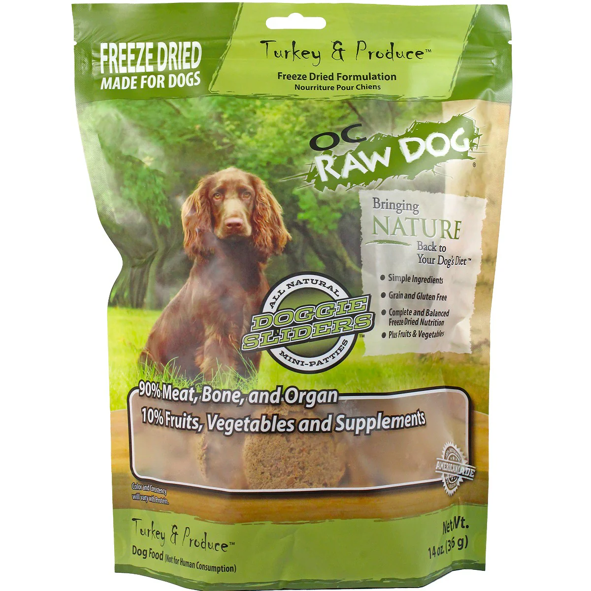 OC Raw Freeze Dried Turkey & Produce Sliders 14 oz. - Image 2