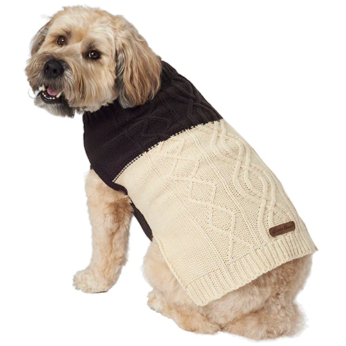 Petrageous Eddie Bauer Two Tone Cable Sweater - Image 2