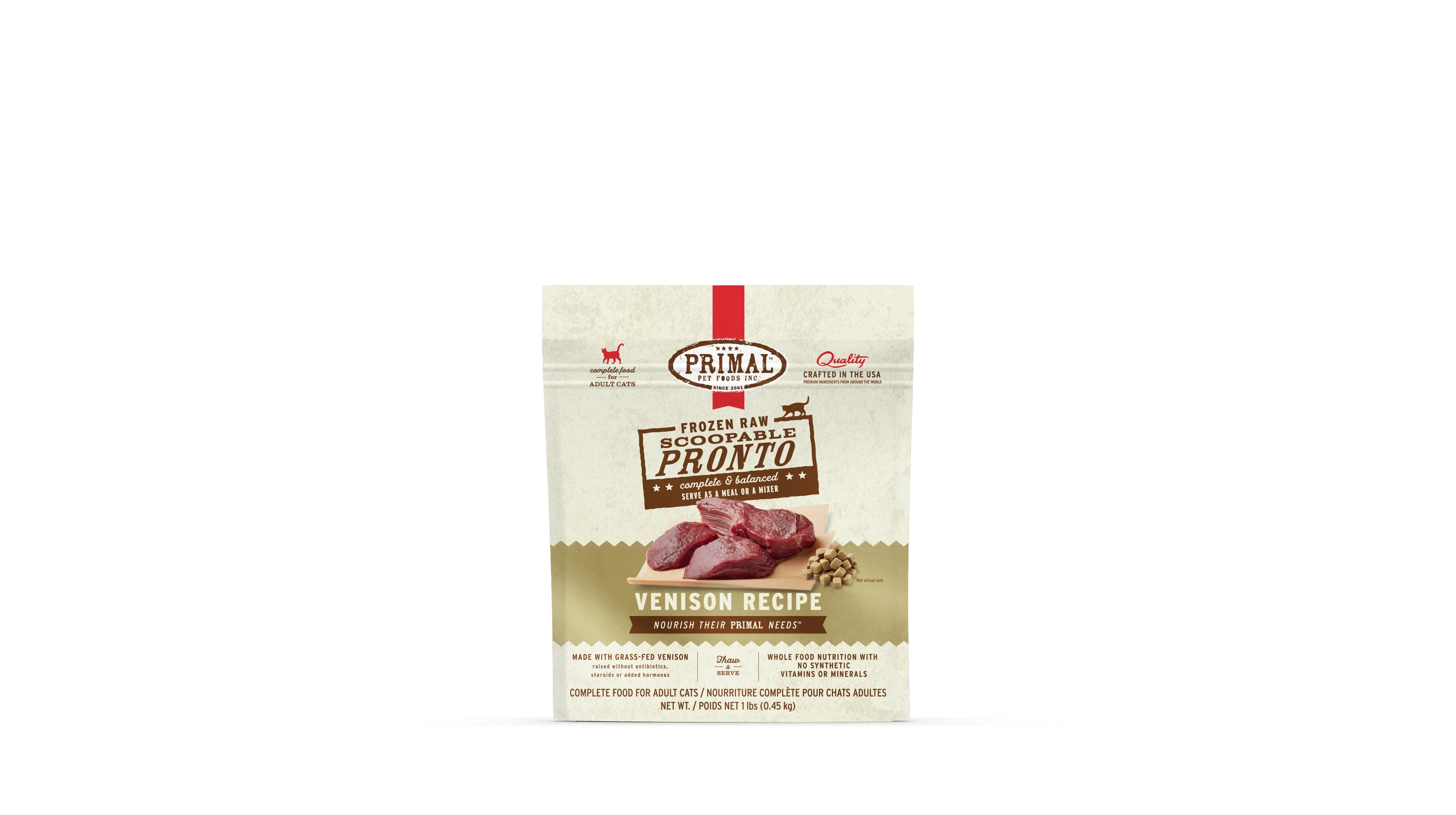 Primal Pronto Cat Raw Venison 1lb. - Image 2