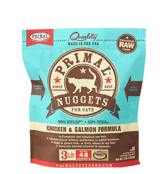 Primal Cat Raw Chicken & Salmon Nuggets 3lbs. - Image 3
