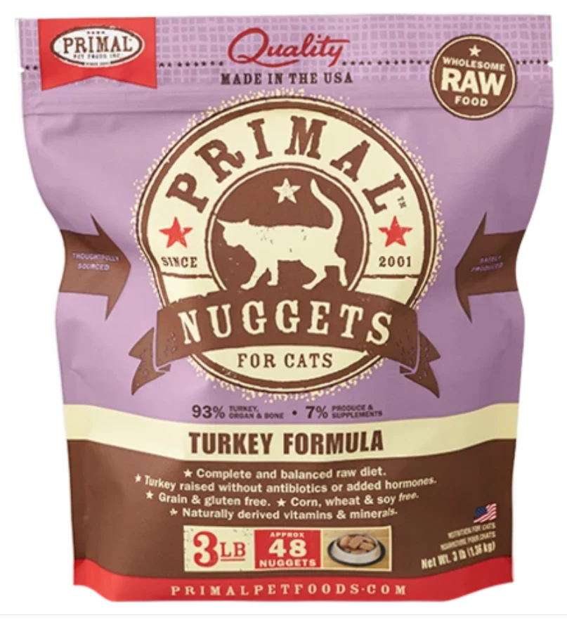 Primal Cat Raw Turkey Nuggets 3lbs. - Image 2