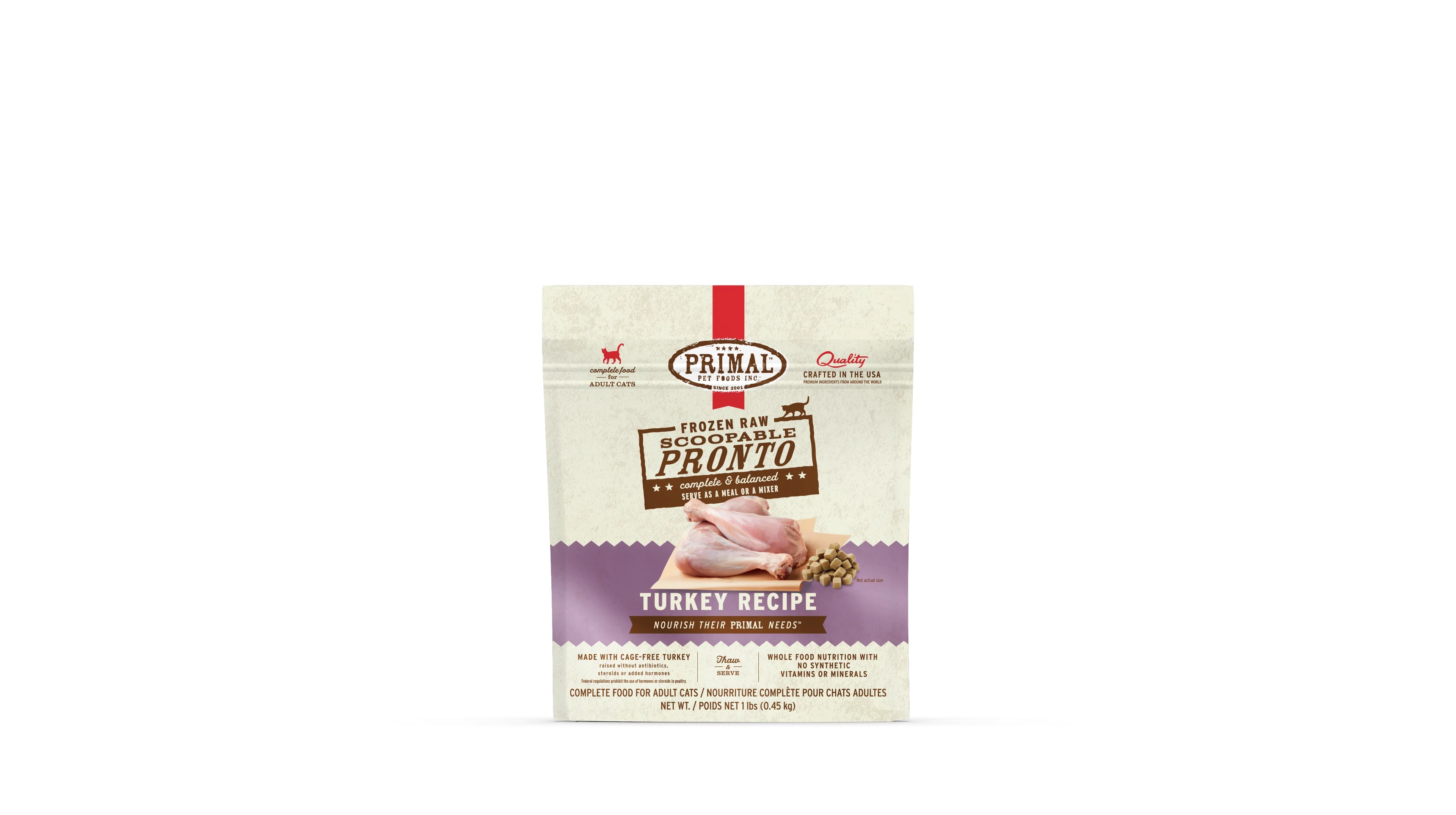 Primal Pronto Cat Raw Turkey 1lb. - Image 2