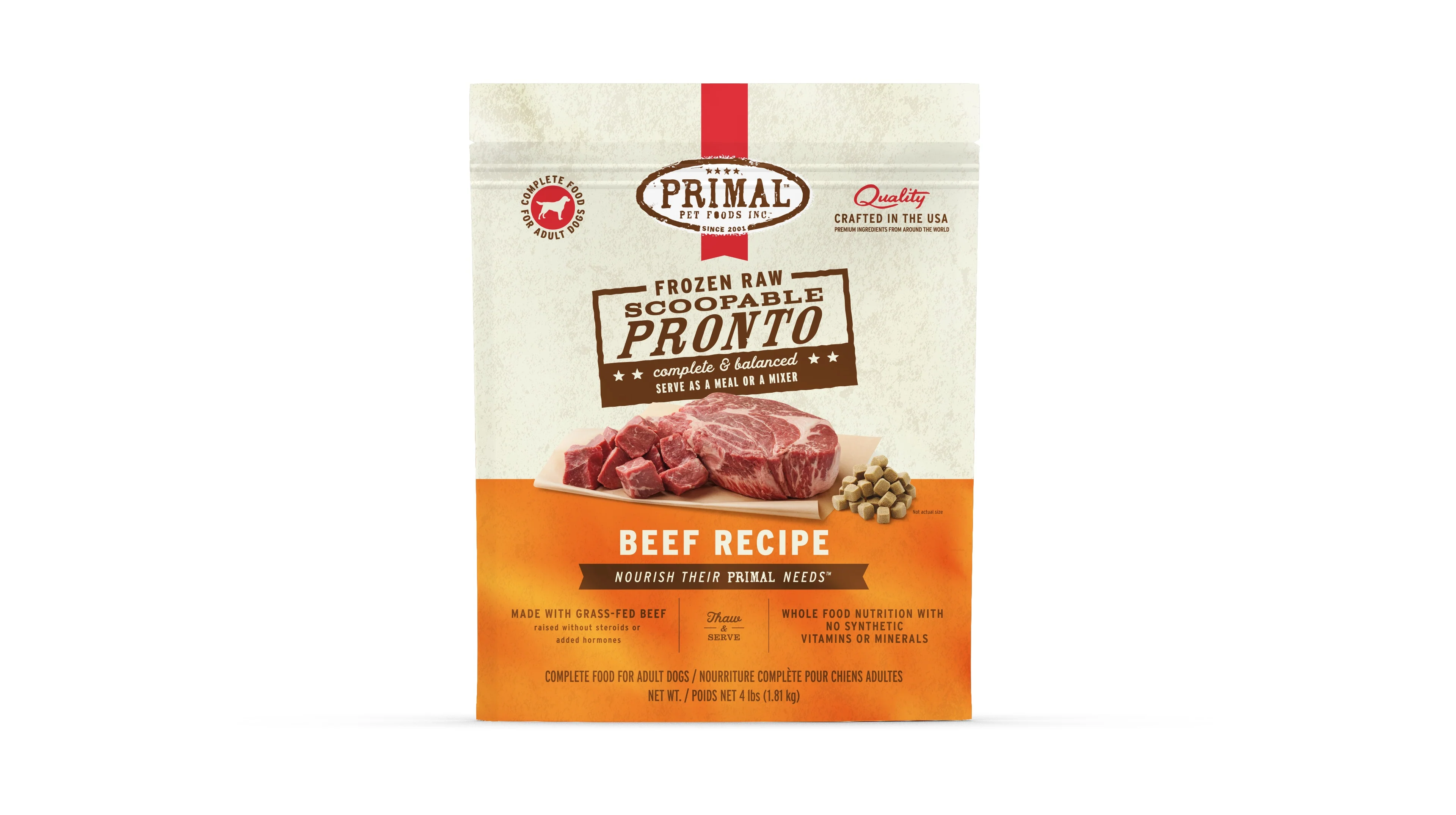 Primal Pronto Dog Raw Beef 4lbs. - Image 2