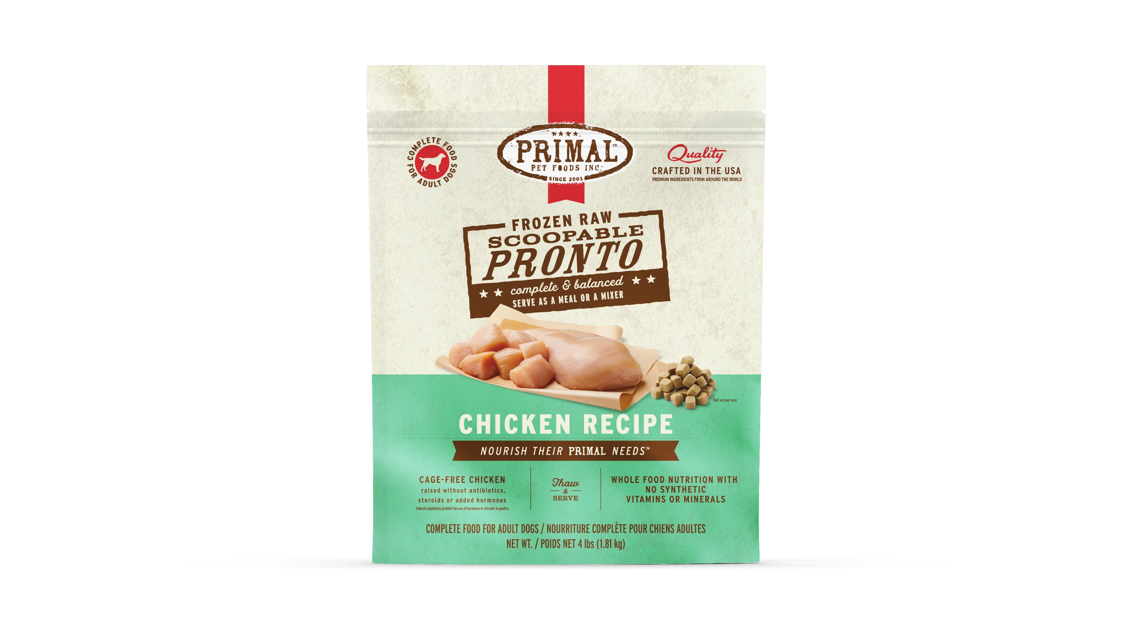 Primal Pronto Dog Raw Chicken 4lbs. - Image 2