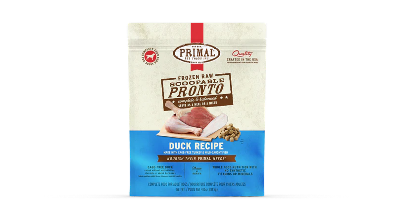 Primal Pronto Dog Raw Duck, Turkey & Fish 4lbs. - Image 3