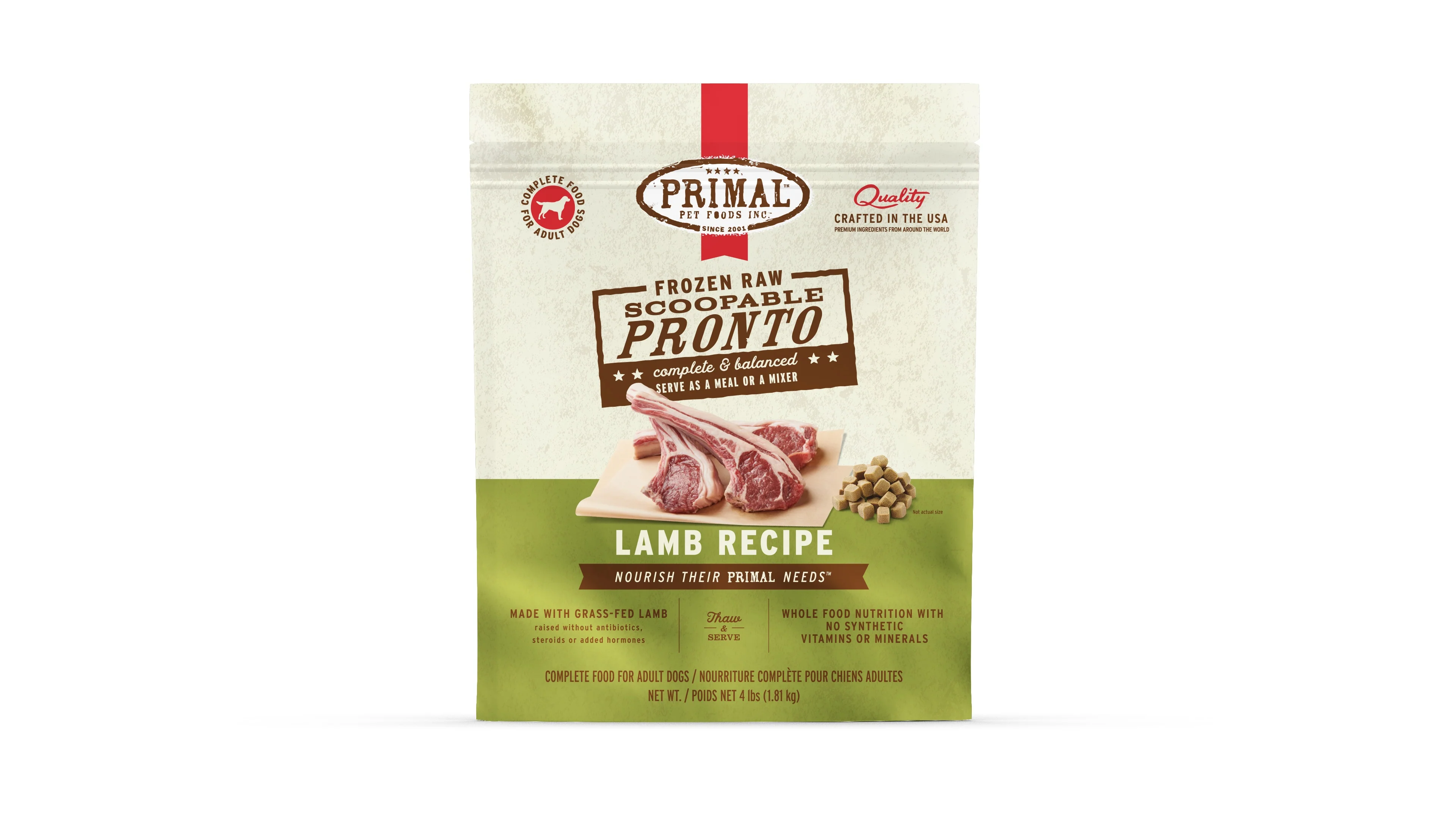 Primal Pronto Dog Raw Lamb 4lbs. - Image 2