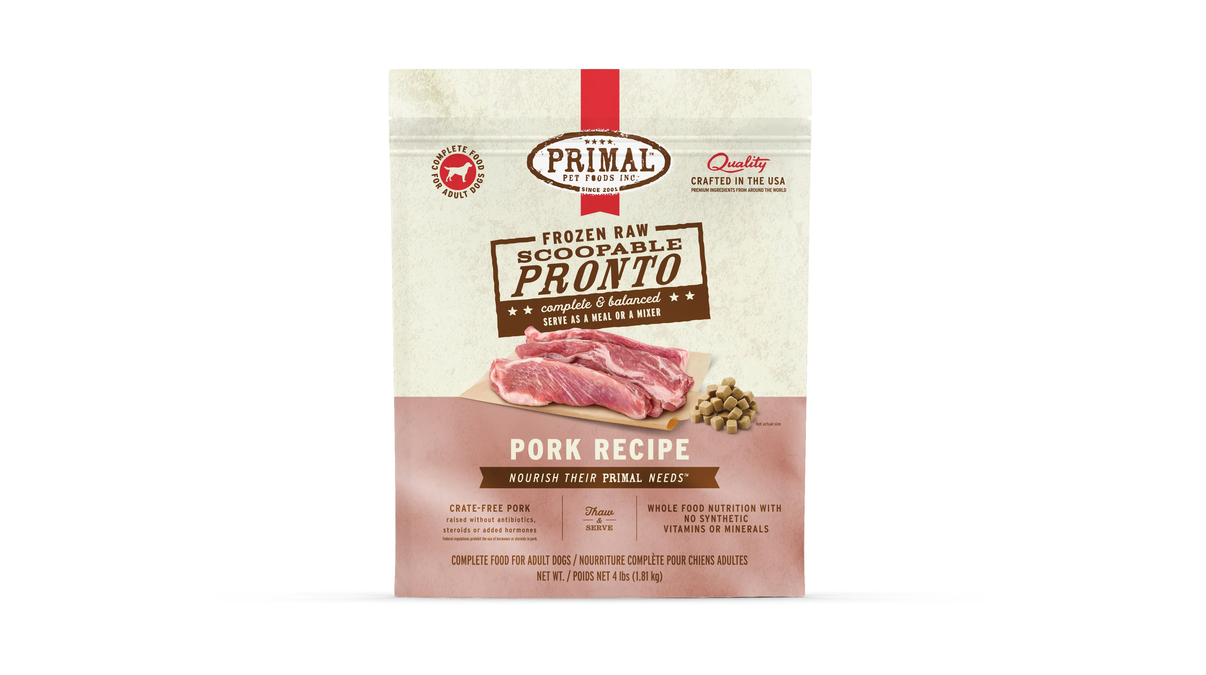 Primal Pronto Dog Raw Pork 4lbs. - Image 2