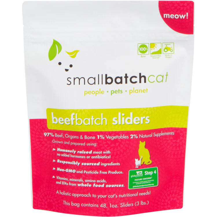 Small Batch Cat Raw Frozen Beef Sliders 3 Lb. - Image 2