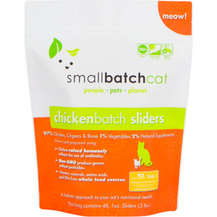 Small Batch Cat Raw Frozen Chicken Sliders 3 Lb. - Image 2