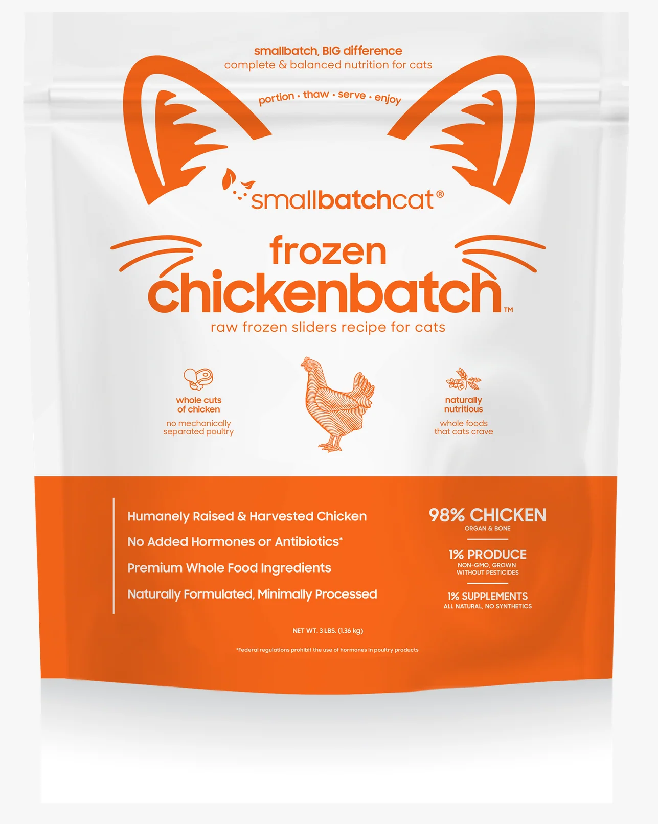 Small Batch Cat Raw Frozen Chicken Sliders 3 Lb. - Image 3