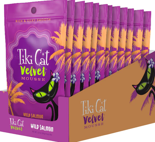 Tiki Cat Velvet Mousse Salmon Pouch - Image 2