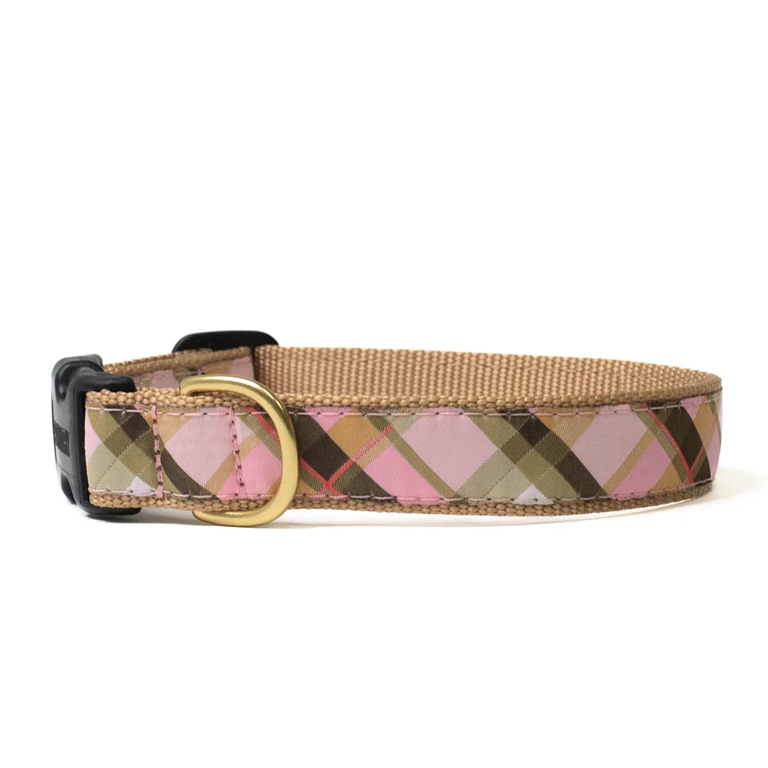 Up Country Pink Plaid Dog Collar - Image 3