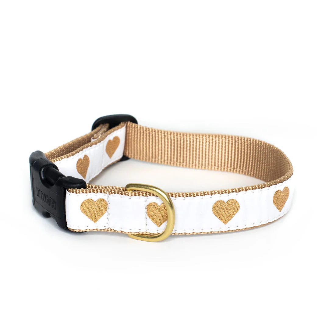 Up Country White Heart of Gold Dog Collar - Image 2
