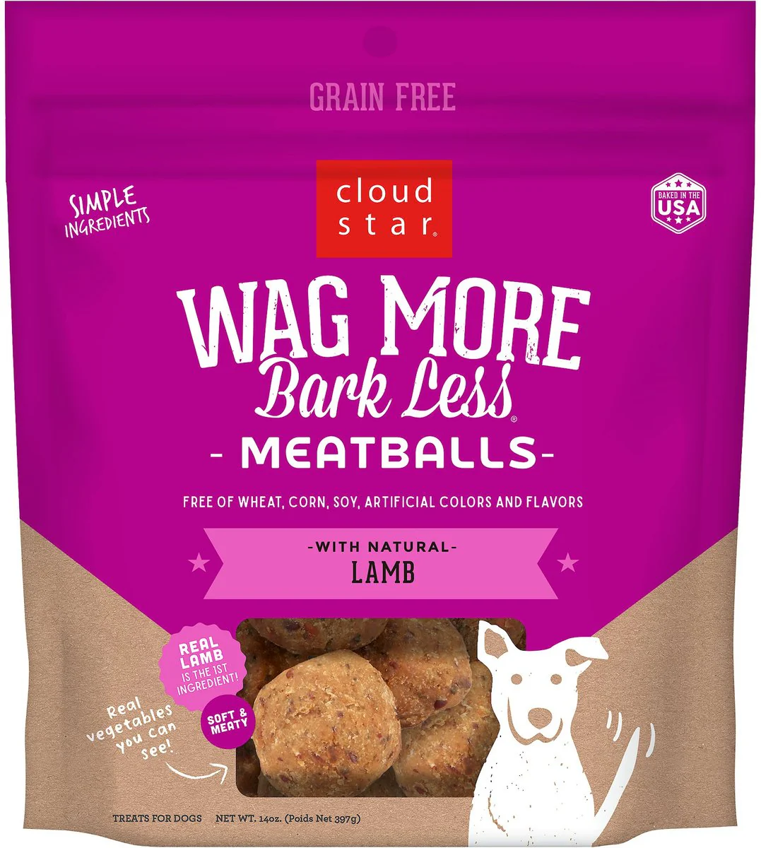 Wag More Bark Less Grain-Free Meatballs Lamb 14 oz. - Image 2