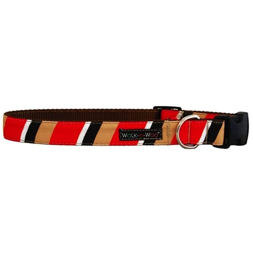 Walk-e-Woo Red & Tan Stripes Collar - Image 6