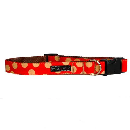 Walk-e-Woo Tan Dots on Red Collar - Image 4