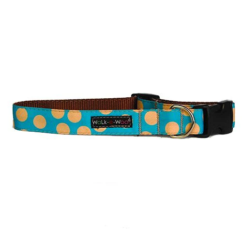 Walk-e-Woo Tan Dots on Turquoise Collar - Image 6