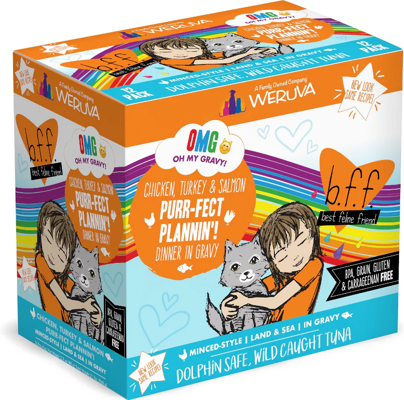 Weruva BFF OMG Purr-Fect Plannin'! Chicken, Turkey & Salmon Pouch - Image 2