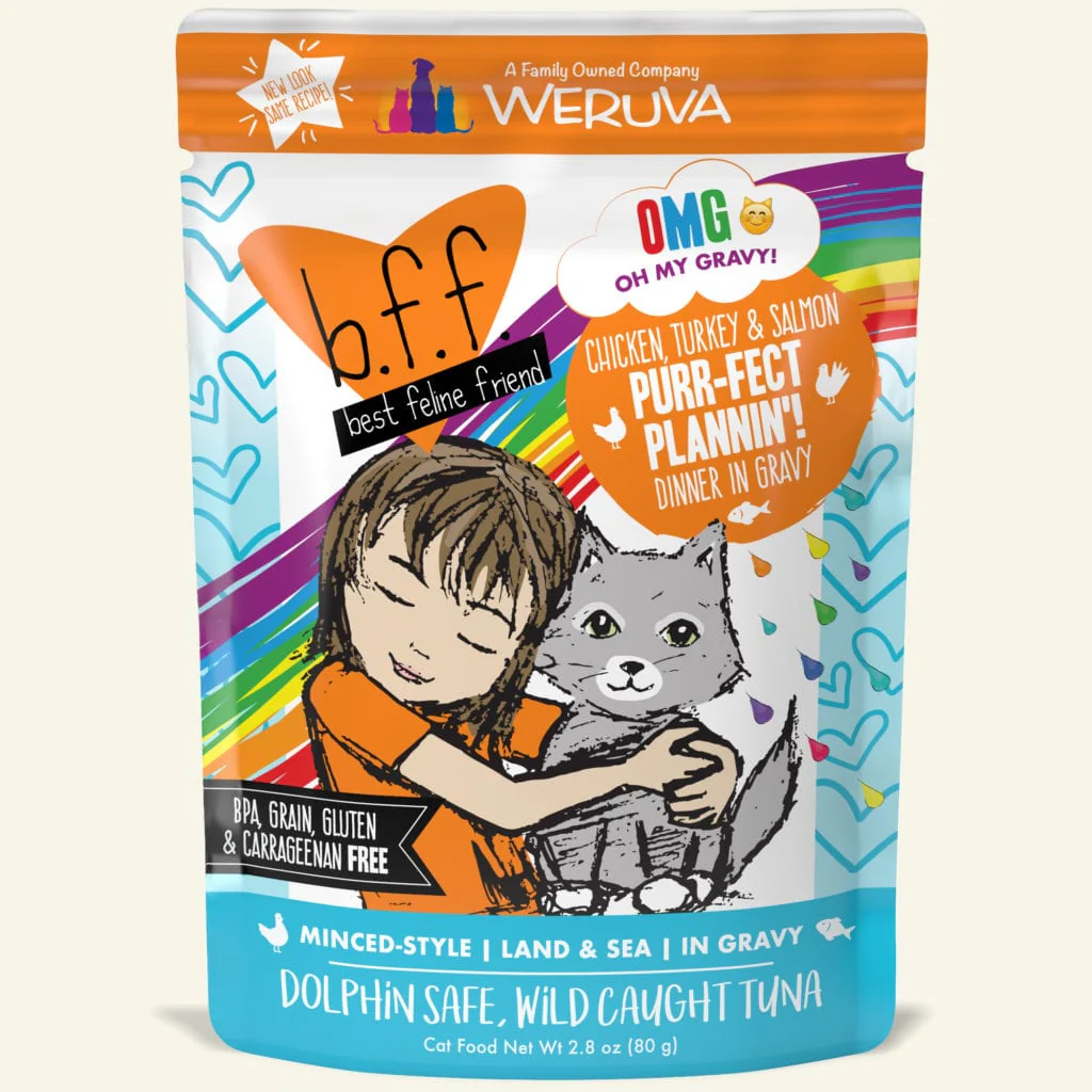 Weruva BFF OMG Purr-Fect Plannin'! Chicken, Turkey & Salmon Pouch - Image 3