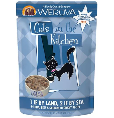 Weruva Cats in the Kitchen 1 If By Land, 2 If By Sea Tuna, Beef & Salmon Pouch - Image 3