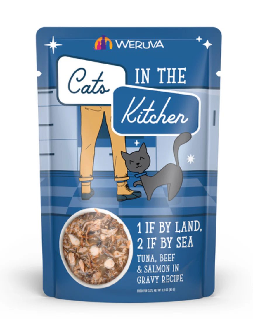 Weruva Cats in the Kitchen 1 If By Land, 2 If By Sea Tuna, Beef & Salmon Pouch - Image 4