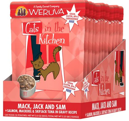Weruva Cats in the Kitchen Mack, Jack & Sam Salmon, Mackerel & Tuna Pouch - Image 2